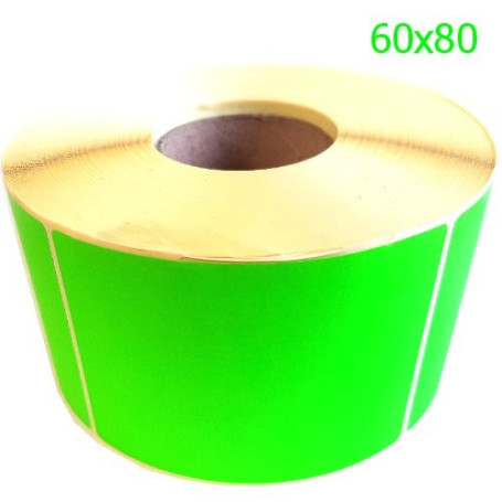 60x80 mm Rotolo etichette vellum verde fluo' adesivo permanente da 800 pz 