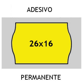 Etichette 26x16 FLUO' GIALLO adesivo Permanente per prezzatrice