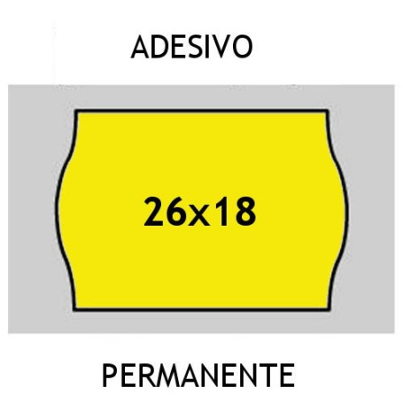 Etichette 26x18 Prix FLUO' GIALLO adesivo Permanente per prezzatrici
