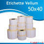 50x40 mm Rotolo etichette Vellum adesivo permanente con Sconto Quantita'