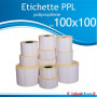 100x100 mm Rotolo etichette adesive  PPL bianco lucido