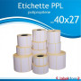 40X27 mm Rotolo etichette adesive  PPL bianco da 1500 pz