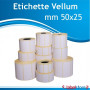 50x25 mm Rotolo etichette Vellum adesivo permanente con sconto quantità