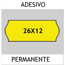 Etichette 26x12 FLUO' GIALLO adesivo Permanente per prezzatrice