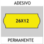 Etichette 26x12 FLUO' GIALLO adesivo Permanente per prezzatrice