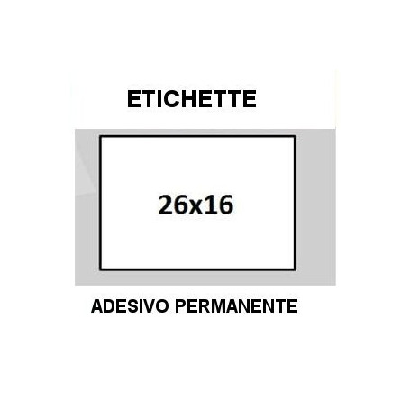 Etichette 26x16 BIANCO RETTANGOLARE adesivo Permanente per prezzatrice