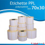 70x30 mm Rotolo etichette adesive  PPL bianco da 1500 pz