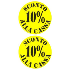 Etichette rotonde diametro 35 mm giallo con stampa 10% sconto