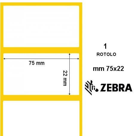 Rotolo etichette Zebramm 75x22 adesivo permanente