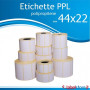 Rotolo etichette 44x22 mm adesive  PPL bianco lucido
