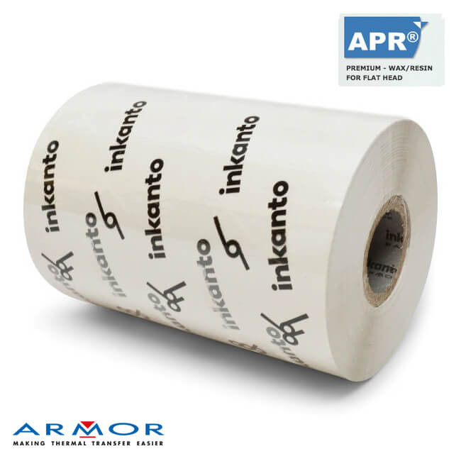 Ribbon BIANCO 110x300 mt CERA/RESINA Premium APR5 W ink Out