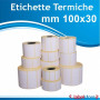 100x30 mm etichetta TERMICA adesiva bianca neutra stampa termica diretta