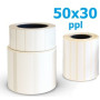 50x30 mm Rotolo etichette adesive  PPL bianco da 1500 pz 