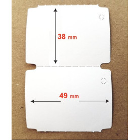 49x38 mm Etichette cartoncino Vellum bianco per cartellini