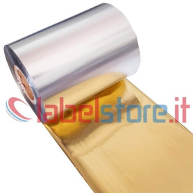 Ribbon mm 80x250 Mt colore ORO Cera-Resina per stampa trasferimento termico
