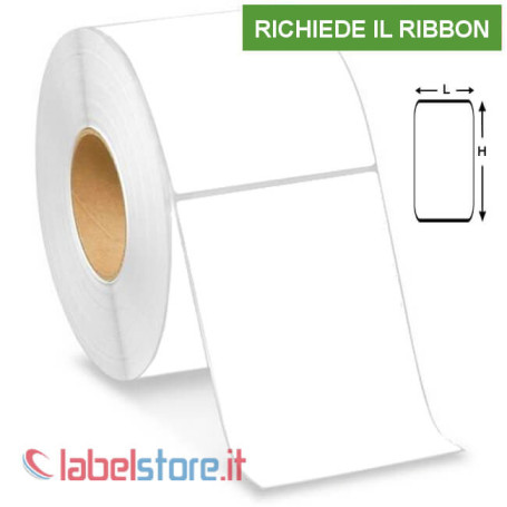 100x150 mm Etichette VELLUM adesive stampabili a trasferimento termico in rotolo da 400 pz
