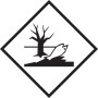 100x100 mm Etichette polipropilene BIANCO con logo pericoloso per l'ambiente