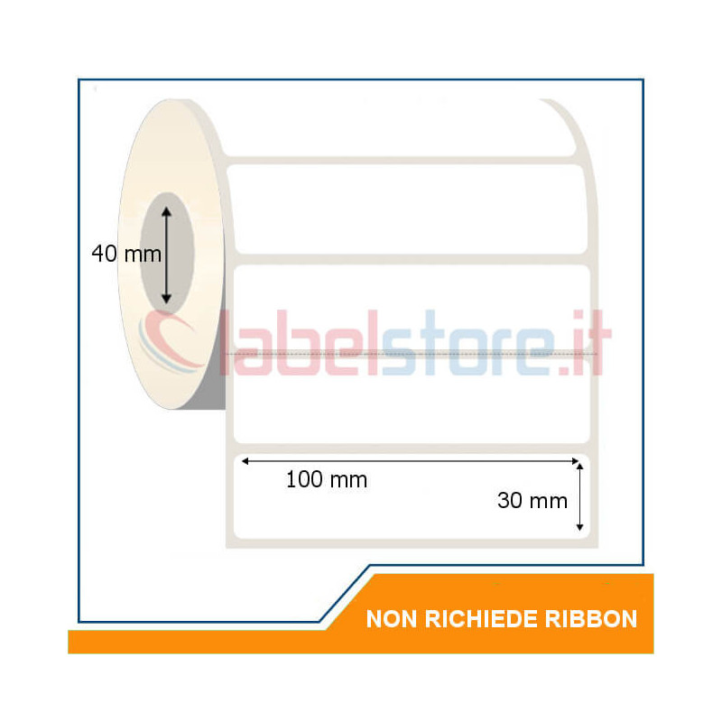 Etichette termiche su rotolo Labelident autoadesive per stampanti standard e industriali 1000 etichette termiche dirette senza BPA non rivestite 100 x 50 mm 