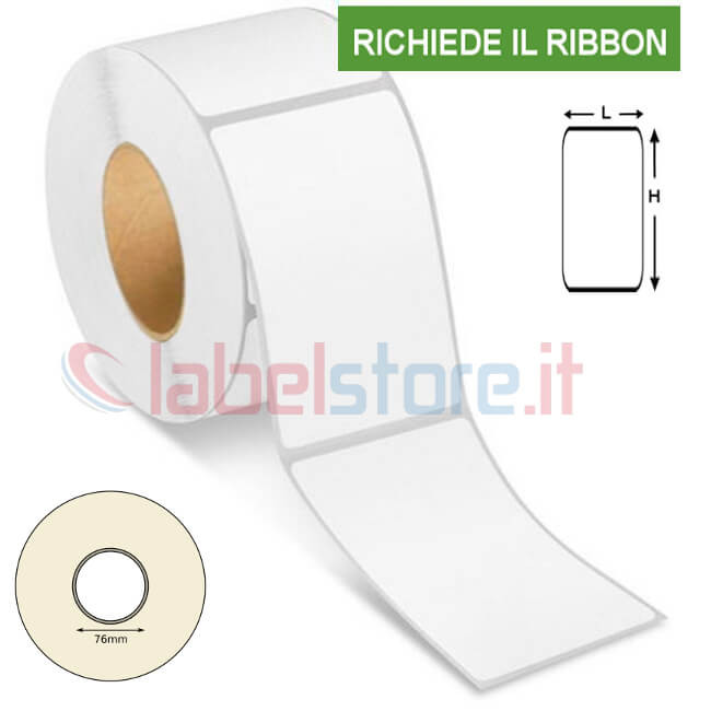 47x101 mm Etichetta VELLUM trasferimento termico adesive neutre in rotolo 1000 pz f.76