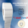 Etichette adesive mm 35x35 Polipropilene TRASPARENTE stampabili a trasferimento termico