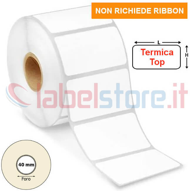 55x25 mm Etichetta TERMICA TOP neutra adesiva stampabile