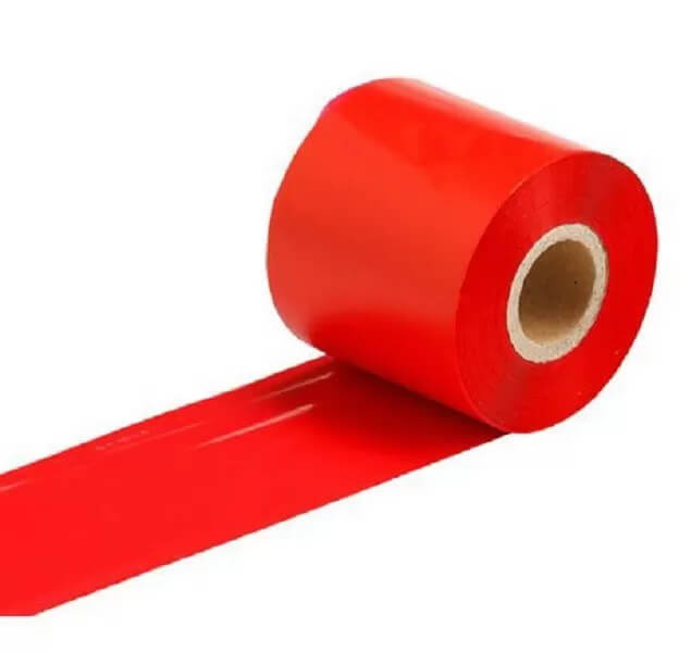 Ribbon colorato ROSSO mm 60x300 Mt Cera Resina per stampanti trasferimento termico ink out