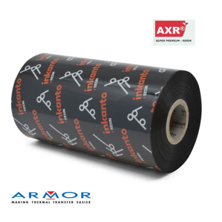 Ribbon 110x300 Mt RESINA AXR7 INKANTO per stampa a trasferimento termico nero