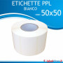 Etichette 50x50 mm polipropilene PPL BIANCO LUCIDO stampabile a trasferimento termico