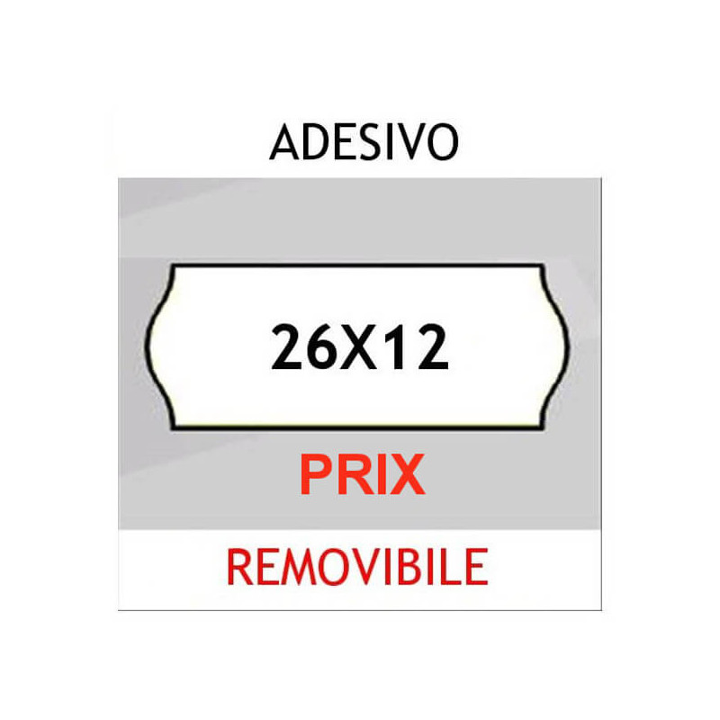Etichette a Onda per Prezzatrice Motex Permanenti 26x12 mm 3502612PER  Bianco 8007047004550