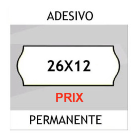 Etichette per prezzatrici 26x12 Prix BIANCO sagomato adesivo Permanente