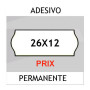 Etichette per prezzatrici 26x12 Prix BIANCO sagomato adesivo Permanente