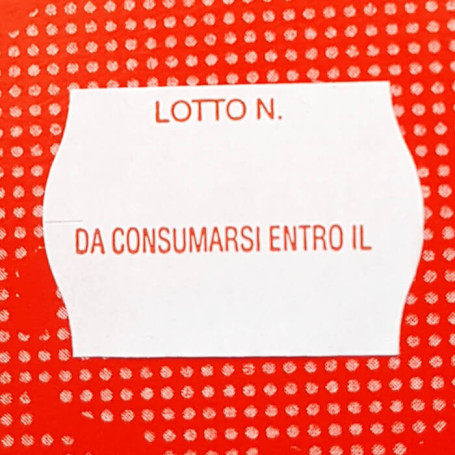 Etichette PRIX 26x18 BIANCO per prezzatrici adesivo permanente stampato Lotto e scadenza