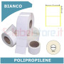 Etichette 50x50 mm polipropilene PPL BIANCO LUCIDO stampabile a trasferimento termico