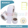 24x12 mm Etichette adesive PPL BIANCO polipropilene in rotolo stampabili a trasferimento termico
