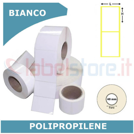 100x150 mm Etichette adesive polipropilene PPL BIANCO in rotolo stampabili a trasferimento termico