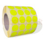 Etichetta adesiva tonda diametro 15mm fluorescente giallo in rotolo 4 piste 5000 pz