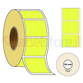 40x30 mm etichetta adesiva carta FLUORESCENTE giallo