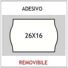 Etichette per prezzatrice 26x16 bianco a onda con adesivo Removibile