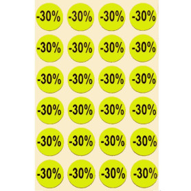 Etichette tonde diametro 15mm fluorescente giallo con stampa -30%