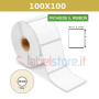 Rotolo etichette VELLUM 100x100 mm a trasferimento termico adesive bianco 500 pz
