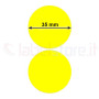Etichetta adesiva 35x35 mm tondo fluorescente giallo stampabile a trasferimento termico