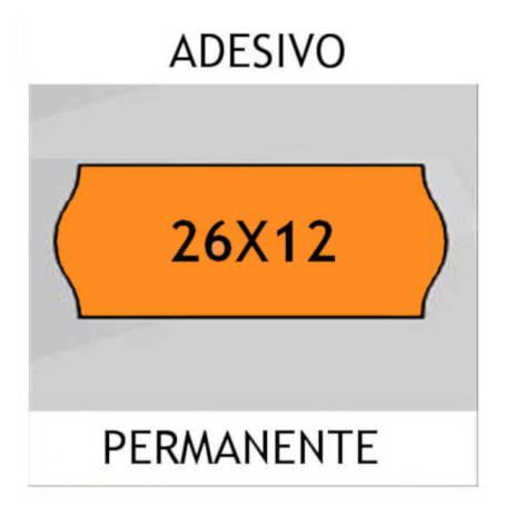 Etichette 26x12 FLUO' ARANCIO adesivo Permanente per prezzatrice