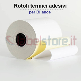 Rotoli carta termica adesiva per bilance mm 62x38 Mt foro 25 conf 50 pz