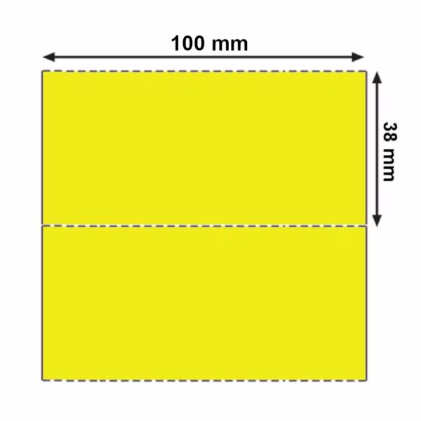 Etichetta 100x38 mm Cartoncino Termico diretto Giallo per frontalini e cartellini
