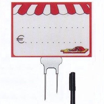 Segnaprezzo per MACELLERIA in pvc completo di attacco a doppia punta e pennarello