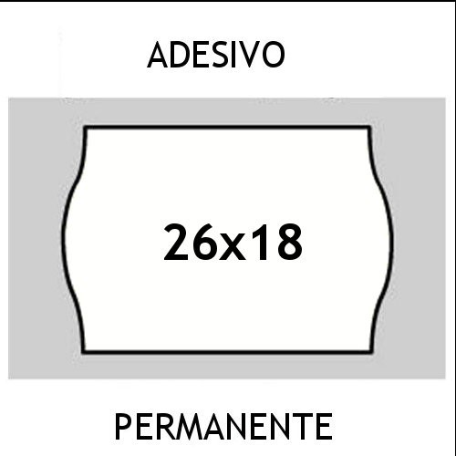 Etichette per prezzatrice 26x18 mm Prix BIANCO adesivo Permanente sagomato a onda
