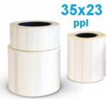 Etichette mm 35x23 polipropilene PPL TRASPARENTE in rotolo stampabili a trasferimento termico