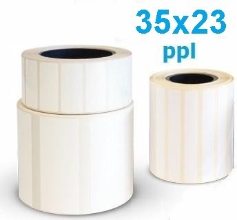 Etichette mm 35x23 polipropilene PPL TRASPARENTE in rotolo stampabili a trasferimento termico