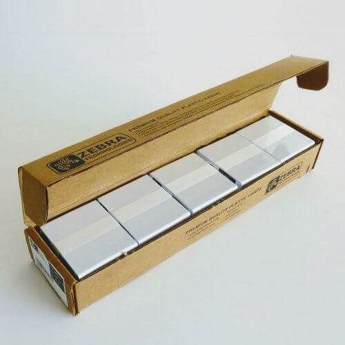 TESSERE CARD ZEBRA IN PVC BIANCO STAMPABILI - 500 PZ