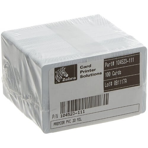 TESSERE CARD ZEBRA IN PVC BIANCO STAMPABILI - 500 PZ